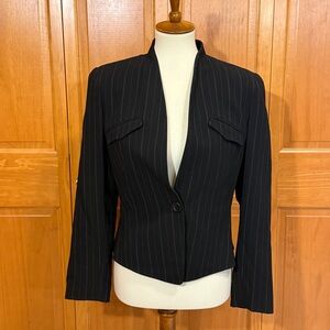 Jil Sander Black Pinstripe Single-Button Jacket